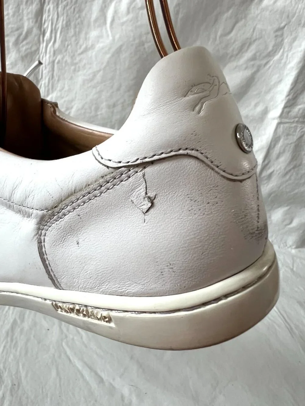 Longchamp sneakers FR 39 US 8 womens white leather lace up low top tennis shoes